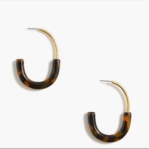 J.Crew Gold Metal Tortoise Hoop Earrings